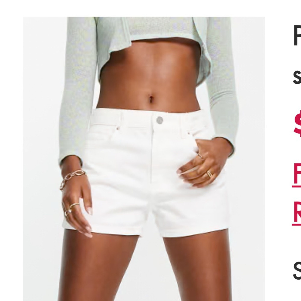 Pull&Bear high waisted mom white shorts